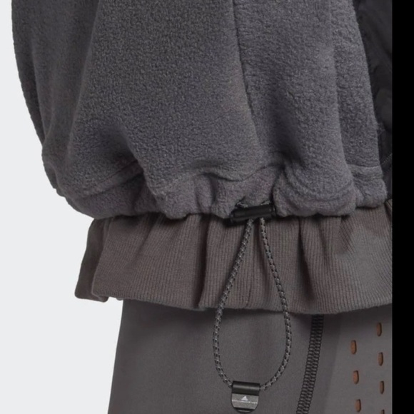 Stella McCartney Adidas FU0738 Longline Fleece Sweatshirt Gray size Small S - Picture 4 of 6